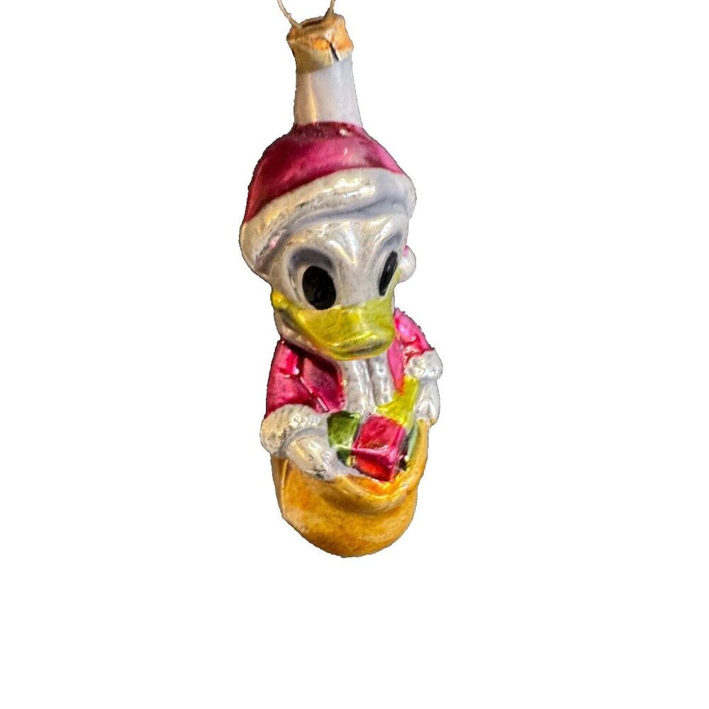 Vintage Larry Fraga Donald Duck Santa Christmas Tree Ornament Poland  3 1/2"